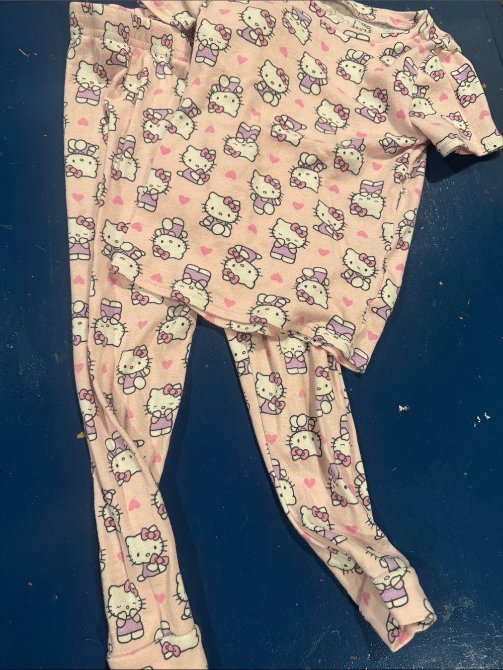 Hello Kitty Pink and Cream Kids Pajama Set - Character Print